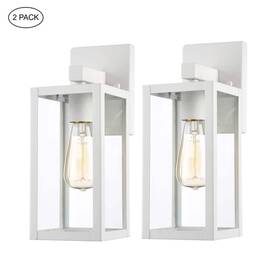 F87702-wh Hukoro Martin 13 Inch 1-light White Hardwired Outdoor Wall Lantern Sconce With Bulbs