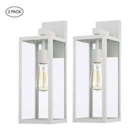 F88712-wh Hukoro Martin 17.5 Inch 1-light White Hardwired Outdoor Wall Lantern Sconce With No