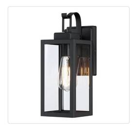 Fay-us-od-142-b-2 Hukoro Martin 1-light Matte Black Outdoor Wall Lantern Sconce With Clear Glass