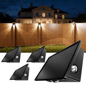 Idoglome 794677167271 Solar Fence Lights Outdoor Waterproof - 4 Pack Natural White O