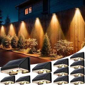 Ip67 Inletideas Ww02 Solar Fence Lights Outdoor 12-pack Waterproof Wall Dusk To Da