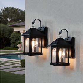 39701-2b Inowel Solar Wall Lights Outdoor 2 Pack Lanterns Waterproof Dusk To Dawn