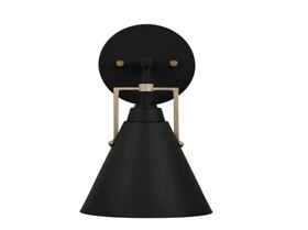 4000301-848 Insdale Matte Black Modern Vanity Light With Satin Brass Accents 4000301-848 Insdale Matte Black Modern Vanity Light With Satin Brass Accents