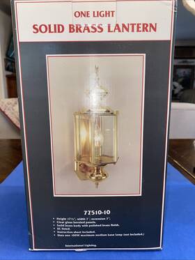 77510-10 International Lighting New/vtg Solid Brass Lantern With Beveled Glass Panels 17.5 Inch X 7 Weight 4# 77510-10 International Lighting New/vtg Solid Brass Lantern With Beveled Glass Panels 17.5 Inch X 7 Weight 4#