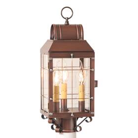 130-3cop Irvins Country Tinware Marthas Post Lantern In Antique Copper 130-3cop Irvins Country Tinware Marthas Post Lantern In Antique Copper