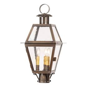 Gl80br Irvins Country Tinware Town Crier Outdoor Post Light In Solid Weathered Brass