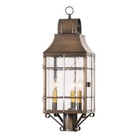 Gl98pbr Irvins Country Tinware Stenton Outdoor Post Light In Solid Weathered Brass