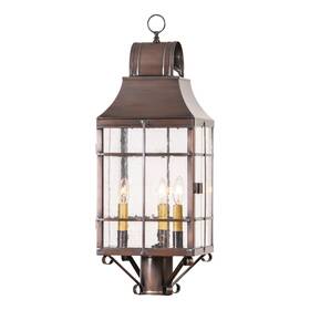 Gl98pcop Irvins Country Tinware Stenton Outdoor Post Light In Solid Antique Copper
