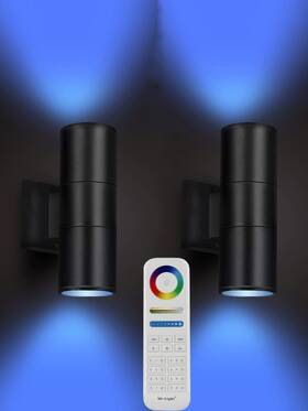 Iyogaled 720310873391 Exterior Double Up Down Outdoor Wall Lights Mi.light Remote Control Rgb Colo