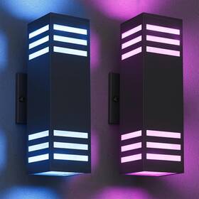 Iyogaled 720310873643 Rgb Smart Wall Lights 2 Pack Front Porch Light Fixtures Square Black Iyogaled 720310873643 Rgb Smart Wall Lights 2 Pack Front Porch Light Fixtures Square Black