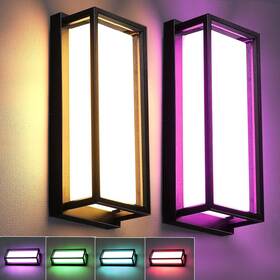 Bd12-wm15w-rgb-2pack Iyogaled Led Rgbcw Outdoor Wall Light Fixtures 2 Pack Modern Sconces Color Changin Bd12-wm15w-rgb-2pack Iyogaled Led Rgbcw Outdoor Wall Light Fixtures 2 Pack Modern Sconces Color Changin