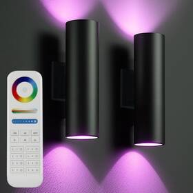 Fut106 Iyogaled Modern Up And Down Lights Outdoor Wall Sconce Remote Control Color Changing