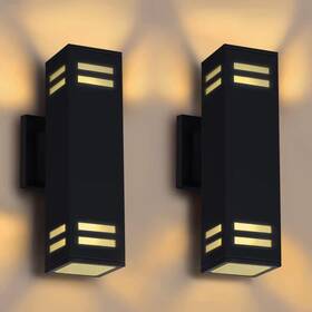 K1213m Iyogaled Up And Down Lights Outdoor Wall Light Fixtures Aluminum Black 2 Pack