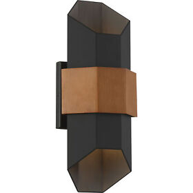 Mvws7106mbk James Allan Qzws7106 Bosque 15inch Tall Led Outdoor Wall Sconce Black