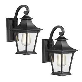 Hdxe219b-2pkdm Jazava 616943957525 1-light Black Finish With Clear Glass Hardwired Outdoor Wa