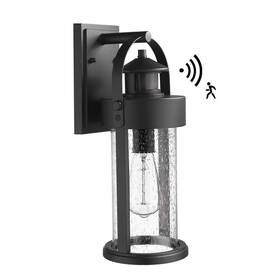 Hd0391-se Jazava Black Motion Sensing Dusk To Dawn Weather Resistant Outdoor Hardwired Wall Scone