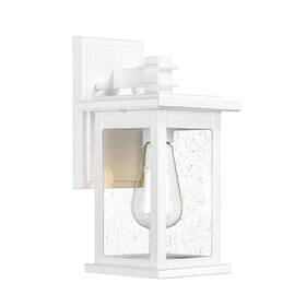 Hd1803ew1 Jazava 1-light White Weather Resistant Outdoor Wall Lantern Sconce Seeded Glass Hd1803ew1 Jazava 1-light White Weather Resistant Outdoor Wall Lantern Sconce Seeded Glass