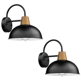 Hd4fg58b-2 Jazava 10.2 Inch 1-light Black No Motion Sensing Outdoor Hardwired Barn Wall Porch