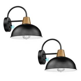 Hd4fg58b-pc-2bk Jazava 1-light Black Dusk To Dawn Outdoor Hardwired Wall Sconce Porch Lights Lantern No