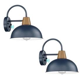 Hd4fg58b-pc-2bl Jazava 10.2 Inch 1-light Blue Dusk To Dawn Outdoor Hardwired Wall Sconce Porch Lights No