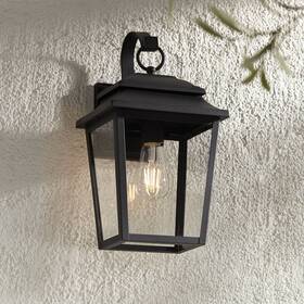 10-1710-503 John Timberland Bellis Verde Outdoor Wall Light Fixture Texturized Black Lantern 15 1/4 Inch Outside