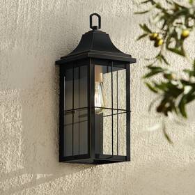 10-2001-209 John Timberland Sunderland Mission Outdoor Wall Light Fixture Black Warm Gold 18 1/2 Inch Exterior