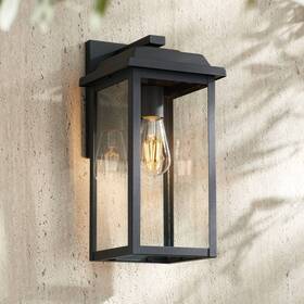 10-2101-206 John Timberland Eastcrest Modern Outdoor Wall Light Fixture Textured Black 15 1/4 Inch For Exterior