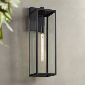 10-2206-500 John Timberland Titan Modern Industrial Outdoor Wall Light Fixture Mystic Black 27 Inch For Exterior