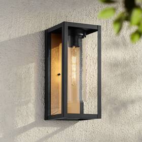 10-2310-402 John Timberland Wyatt 17 Inch High Matte Black And Brushed Brass Outdoor Wall Light