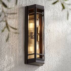10-2405-228 John Timberland Catie 21 Inch High Sand Bronze And Brass 2-light Outdoor Wall Light 10-2405-228 John Timberland Catie 21 Inch High Sand Bronze And Brass 2-light Outdoor Wall Light