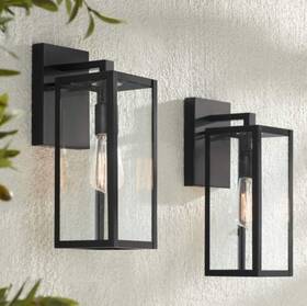 John Timberland 736101424109 Titan Black Outdoor Lights Set Of 2 John Timberland 736101424109 Titan Black Outdoor Lights Set Of 2