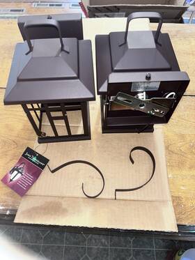 A61302-2pc John Timberland Bester 12 1/2 Inch Bronze Lantern Wall Lights Set Of 2