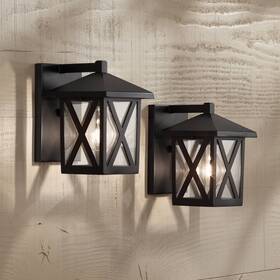 E017-7t John Timberland Elkins Rustic Outdoor Wall Light Fixtures Set Of 2 Black Lantern 7 1/2 Inch Exterior E017-7t John Timberland Elkins Rustic Outdoor Wall Light Fixtures Set Of 2 Black Lantern 7 1/2 Inch Exterior