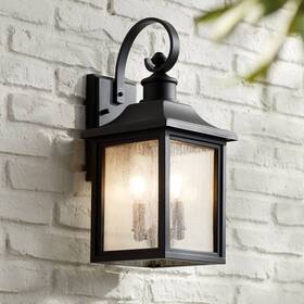 Jf-1708012-med John Timberland Moray Bay Mission Outdoor Wall Light Fixture Black Lantern 17 3/4 Inch For Exterior