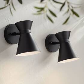 Ks154p8 John Timberland Vance 8 Inch High Black Led Swivel Outdoor Wall Light Set Of 2