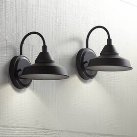 Ks270p8 John Timberland Westley Black 8 1/2 Inch High Led Outdoor Lights Set Of 2