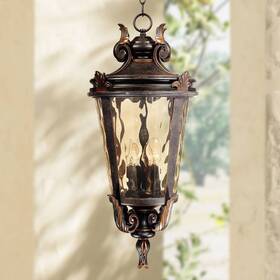 Lp109ha John Timberland Casa Marseille Vintage Outdoor Hanging Light Fixture Bronze Scroll 26 1/4 Inch Damp