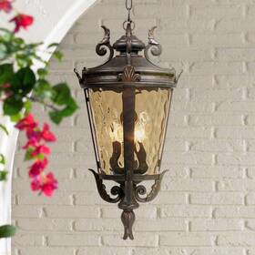 Lp113-b2 John Timberland Casa Marseille Mediterranean Outdoor Hanging Light Fixture Bronze 23 3/4 Inch Damp
