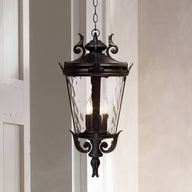 Lp113c-7t John Timberland Casa Marseille Vintage Outdoor Hanging Light Fixture Black 23 3/4 Inch Glass Damp Lp113c-7t John Timberland Casa Marseille Vintage Outdoor Hanging Light Fixture Black 23 3/4 Inch Glass Damp