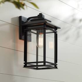 Lvc19101-odwl-m John Timberland North House Mission Outdoor Wall Light Fixture Matte Black 16 Inch For Exterior Barn