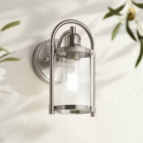 Tw1806044 John Timberland Avani Rustic Farmhouse Outdoor Wall Light Fixture Brushed Nickel 10 1/4 Inch Outside