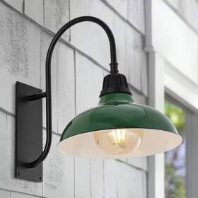 Jonathan Y 744110109511 Stanley 12.25 Inch Green 1-light Farmhouse Industrial Indoor/outdoor Iron Led Goo