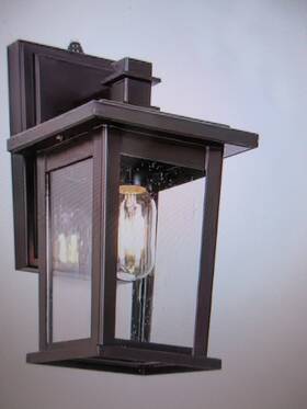 Fj-ct-a20010-2 Jushua Joshua Dusk To Dawn Sensor Outdoor Bronze Lantern Sconce With Glass Shade