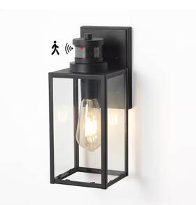 Z-ct-hs2253 Jushua 1-light Matte Black Motion Sensing Outdoor Wall Sconce