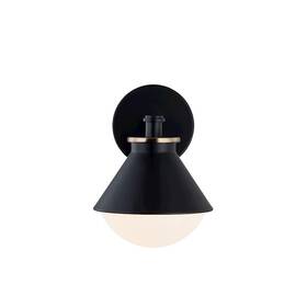 Fsn-7681w-opal-mbbr Justice Design Fusion Ravelle Cone 10 Inch Out Sconce Bk/br Ring/op - Fsn-7681w-op-mbbr