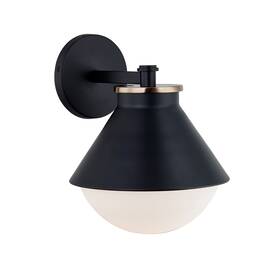 Fsn-7682w-opal-mbbr Justice Design Group Fsn-7682w Ravelle 13 Inch Tall Outdoor Wall - Matte Black /