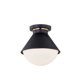 Fsn-7689w-opal-mbbr Justice Design Group Fsn-7689w Ravelle 10 Inch W Semi-flush Outdoor - Matte Black /