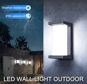 Juyace 794590614173 Porch Lights Outdoor Wall Sconce 18w 1800lm 6000k Modern Led And P