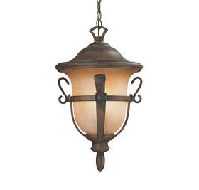 9396wt Kalco Tudor Outdoor 3-light Medium Hanging Lantern In Walnut