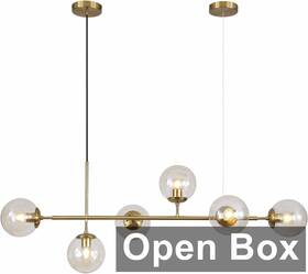 L1039-ga Kco - 6 Light Amber Glass Pendant Fixture Gold L1039-ga Kco - 6 Light Amber Glass Pendant Fixture Gold
